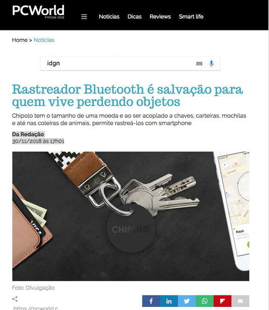 Veja a matéria da PC World sobre o Chipolo!