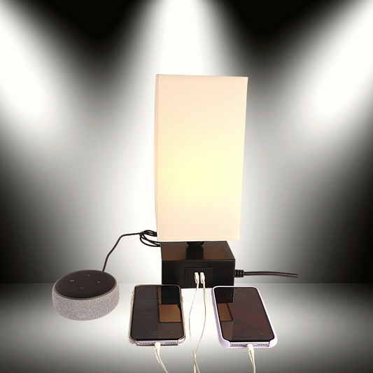 Luminária de mesa com portas USB de carga ultra rápida