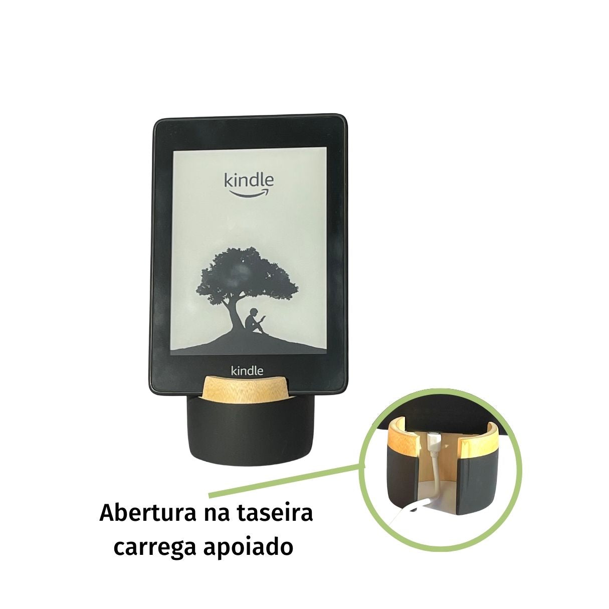 Kit Black Bambu | Luminária TUTTO USB A + Apoio Celular