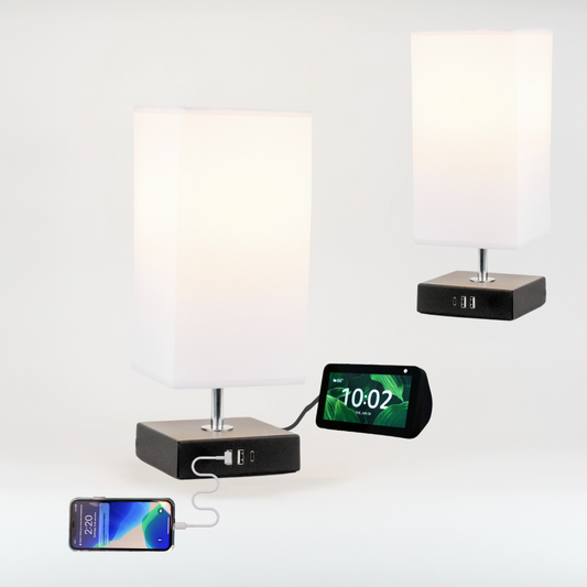 Kit 2 TRIO H | 3 portas USB 2A+1C | Inclui Dimmer,Tomada e Lâmpada