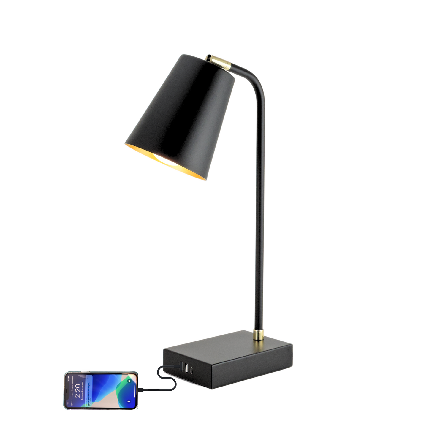 TUTTO USB | 3 portas 17W | 1C + 2A | Dimmer, Articulada e Lâmpada