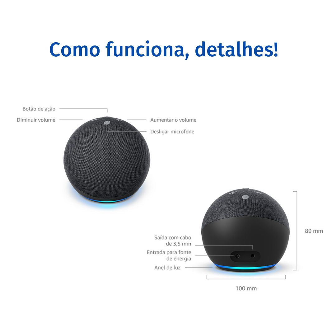 Echo Dot | Alexa Amazon | Smart speaker 4ª geração