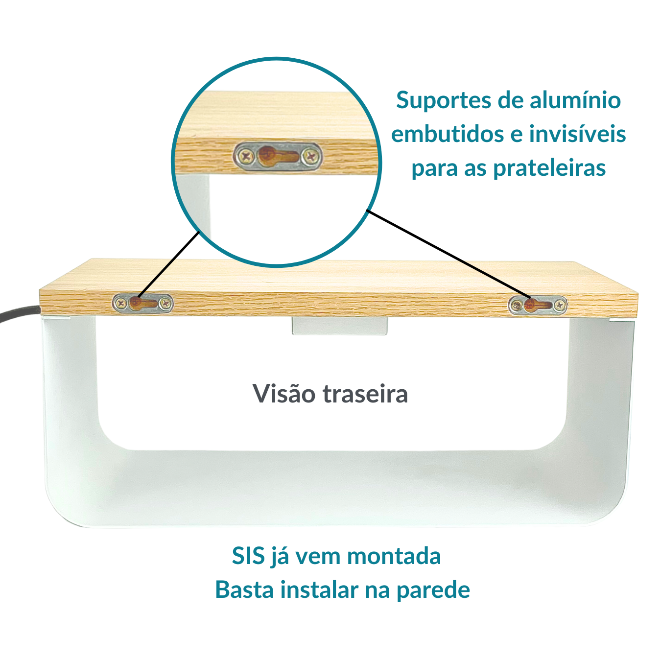 SIS Mesa Cabeceira Smart | USB & Led