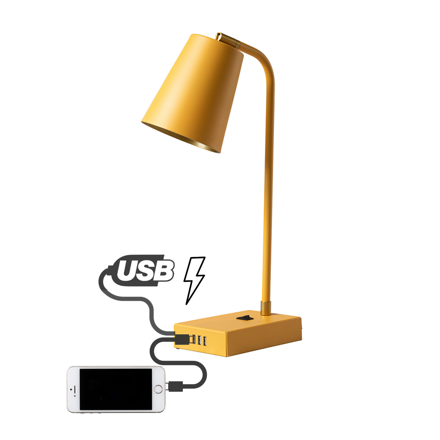 TUTTO USB | 3 portas rápidas A| Dimmer, Articulada e Lâmpada