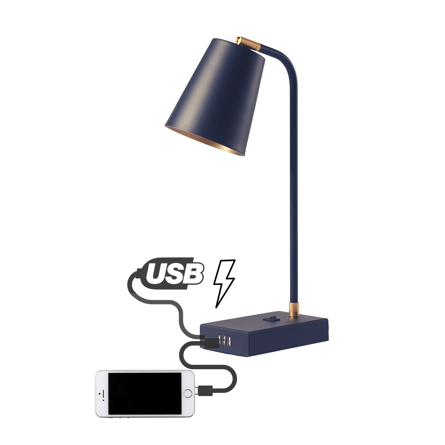 TUTTO USB | 3 portas rápidas A| Dimmer, Articulada e Lâmpada