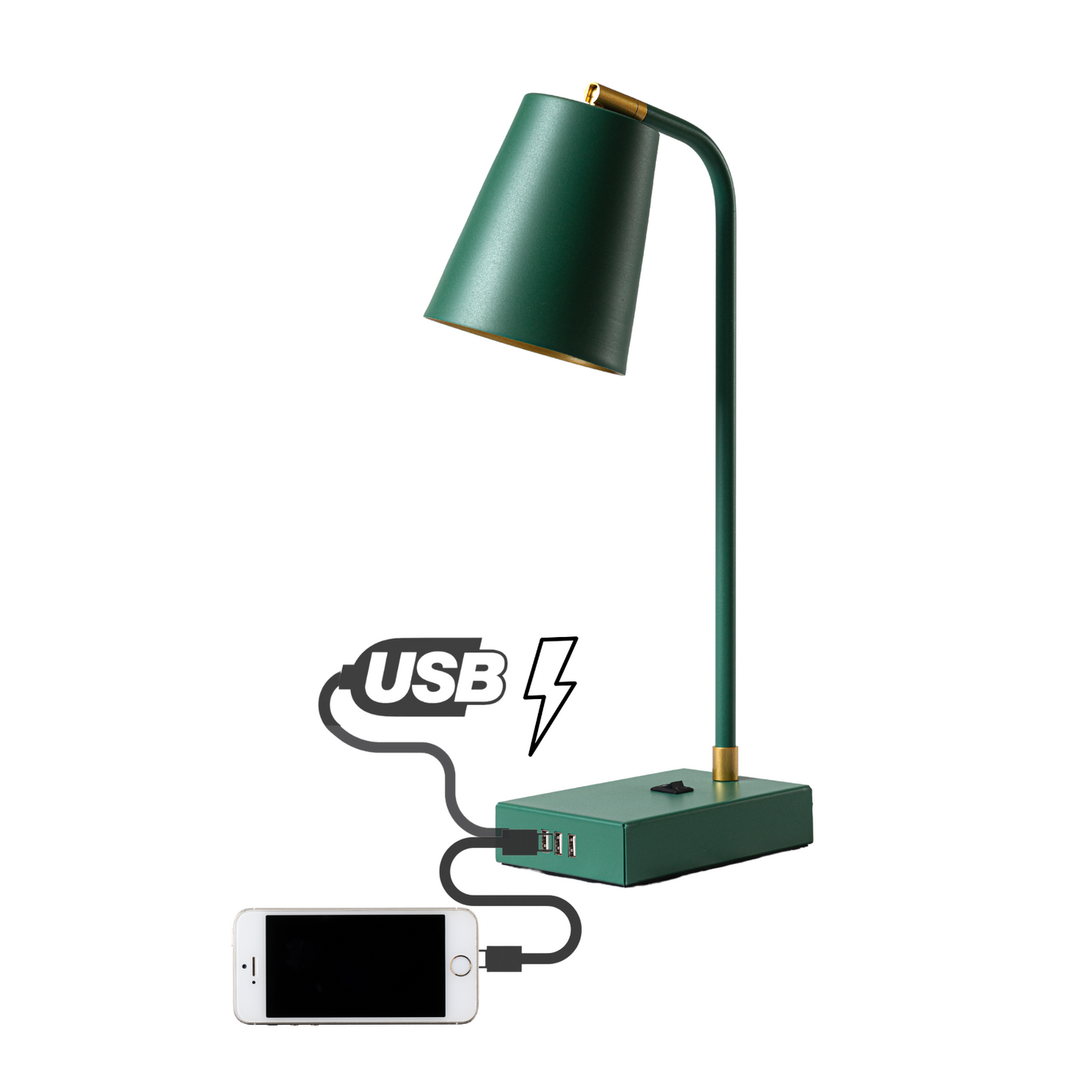 TUTTO USB | 3 portas rápidas A| Dimmer, Articulada e Lâmpada