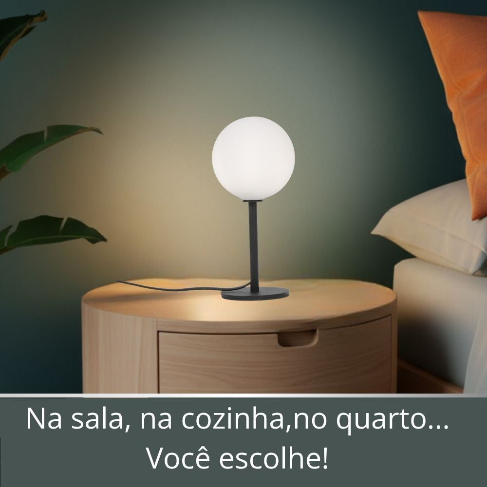Abajur Design Sfera Vidro 12cm Lampada G9 Inclusa Luz Quente