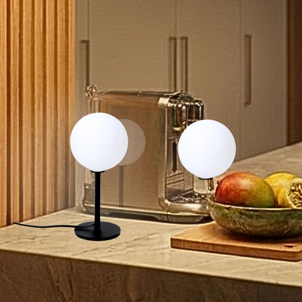 Abajur Design Sfera Vidro 12cm Lampada G9 Inclusa Luz Quente