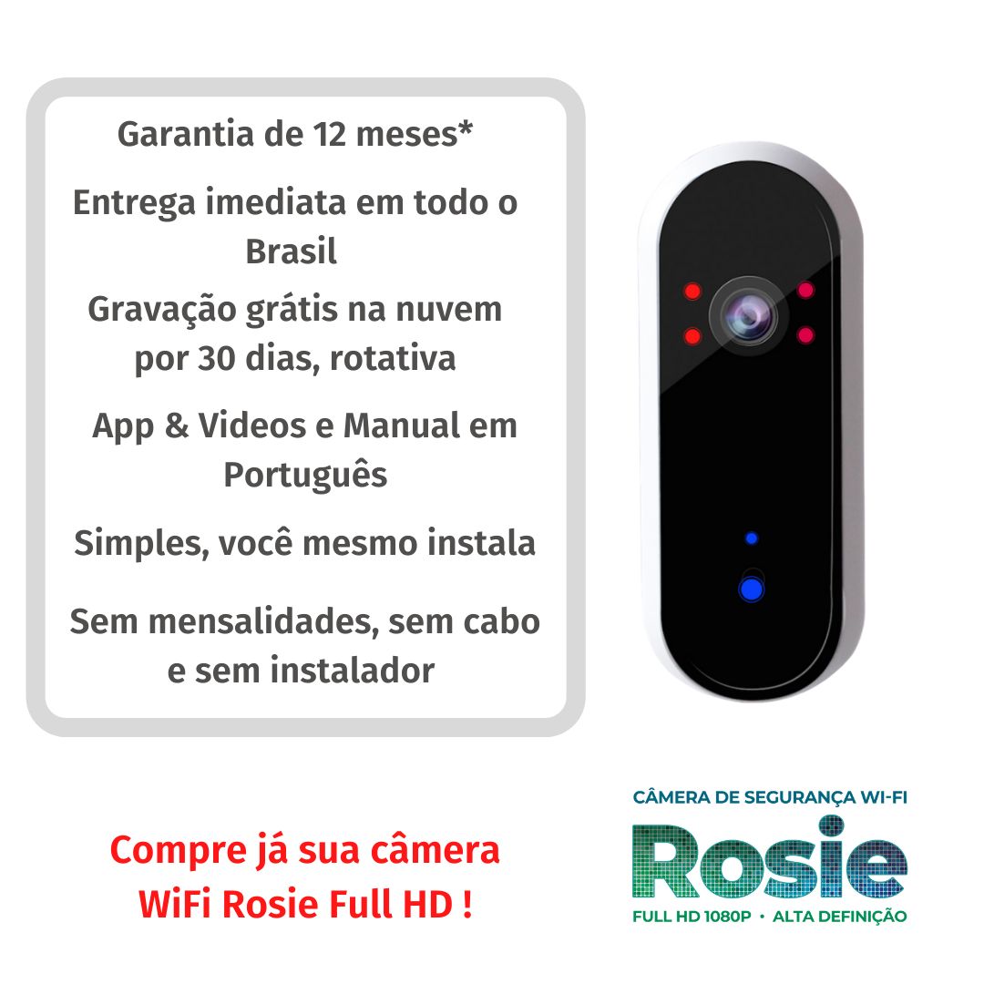 Câmera WiFi Rosie Full HD, 1080P
